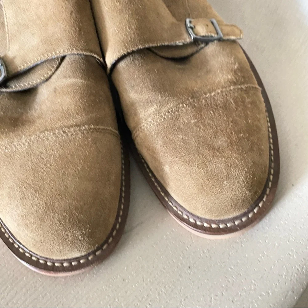 Banana Republic Marden tan Suede Double Monk derby oxfords Shoe men 8.5